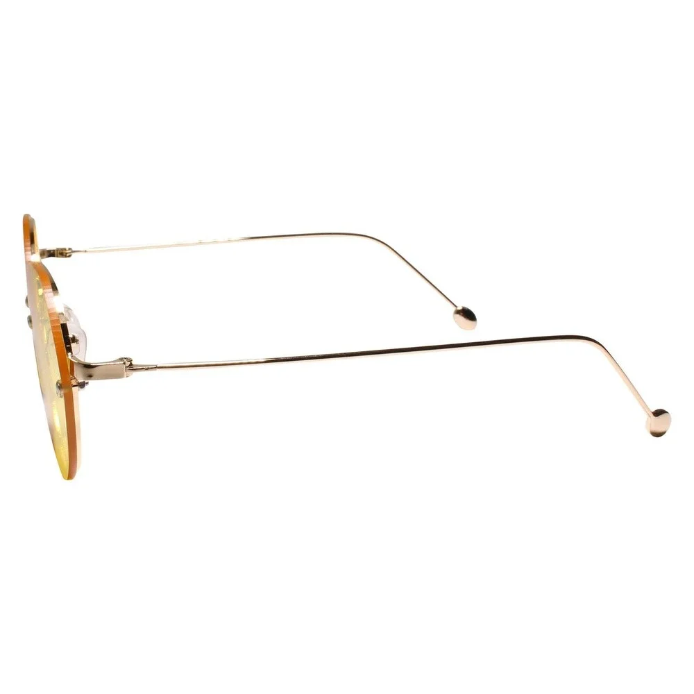 Designer Elegant Fancy Upscale Fashion Mens Womens Round Yellow Lens Sunglasses